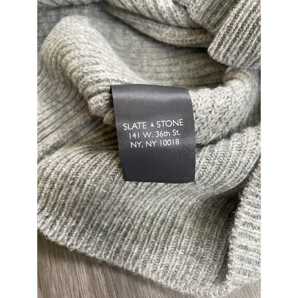 Slate & Stone Mens Pullover Sweater Gray Black White Color Block Stripe Size M - Picture 8 of 9